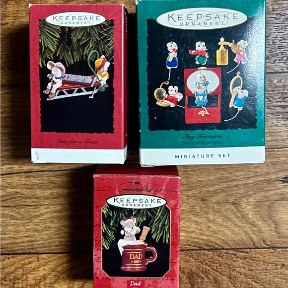 Hallmark • 3 Boxes • Tiny Mouse Treasures/ Time For A Treat/ Dad • Ornaments - Picture 14 of 16